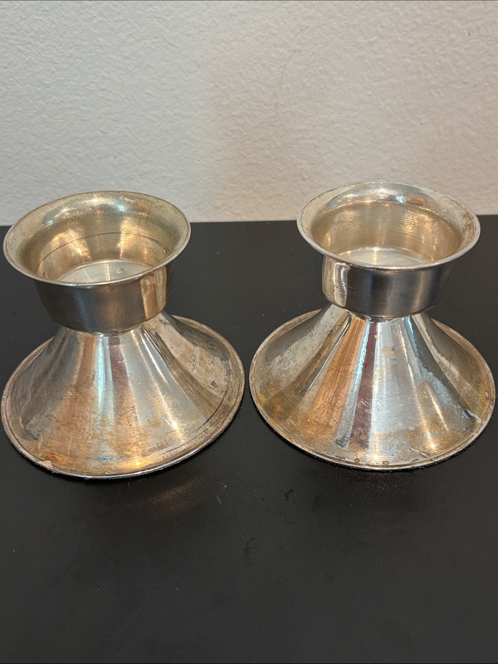 Vintage International Silver Co Silverplate Trumpet Candle Holders Pair